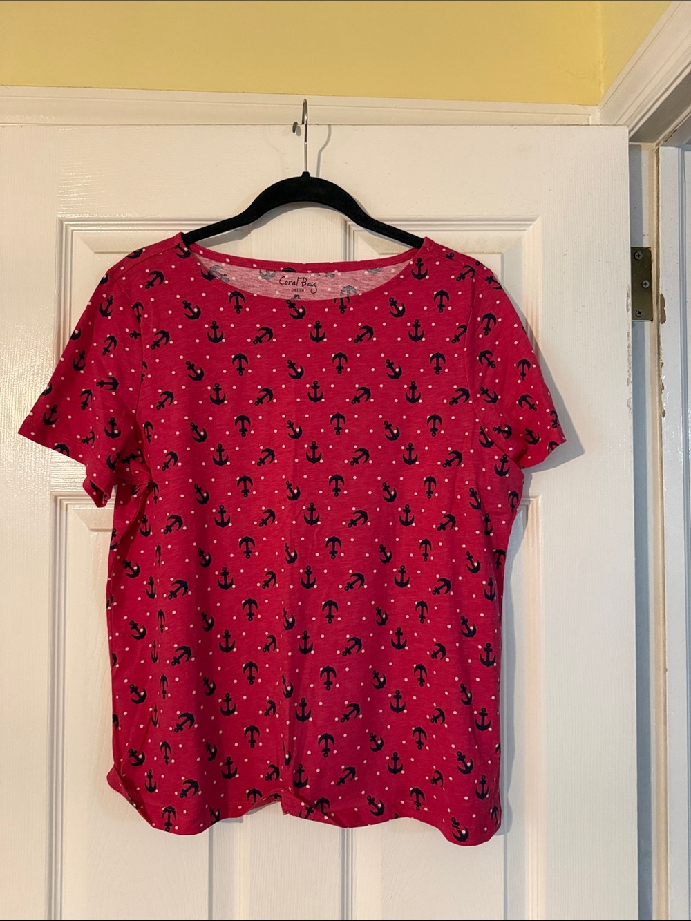 Sailor Anchor Print Short Sleeve Tee - red